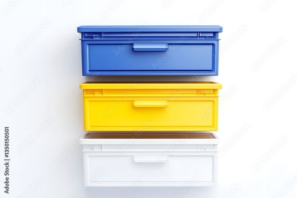 Stackable Plastic Storage isolated on white background Stackable Plastic Storage isolated on white background