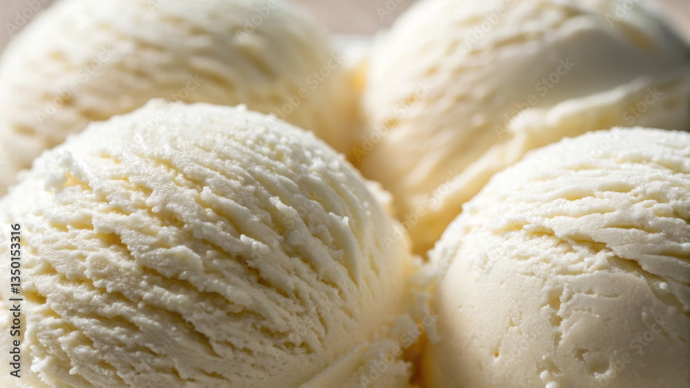 Creamy ice cream scoops arranged in bowl, showcasing delightful texture and inviting appearance