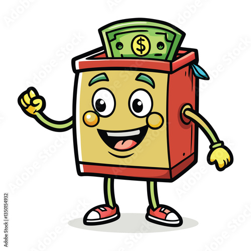 Cartoon Money Box Character