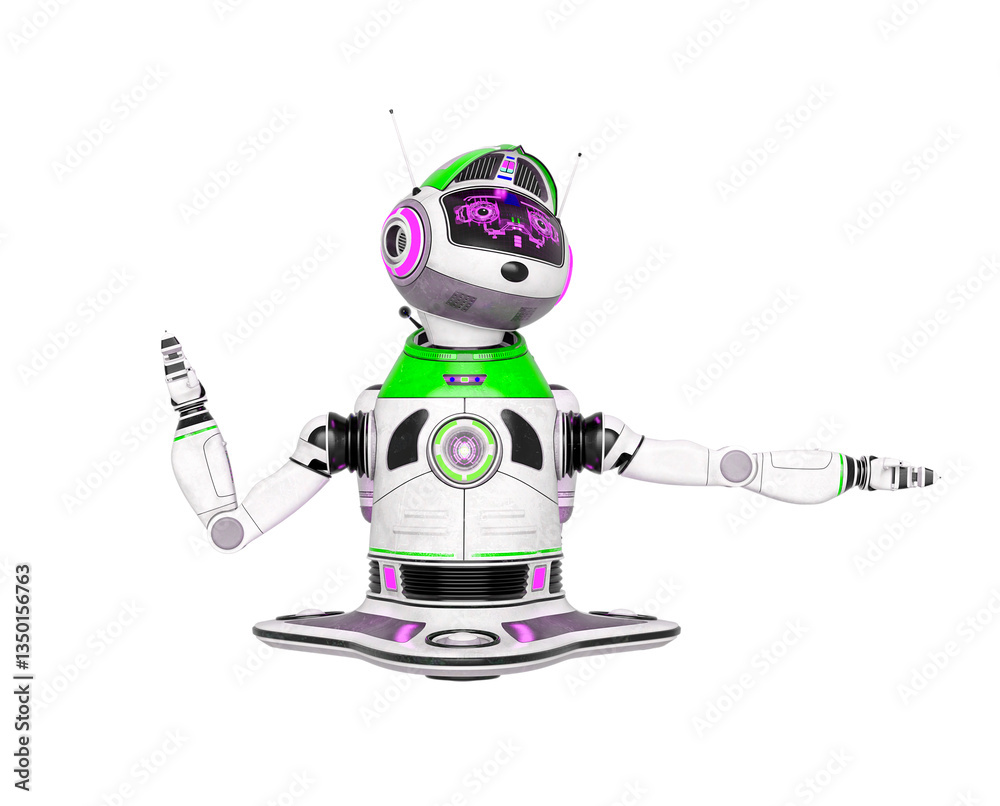 Naklejka premium bot robot is saying to turn right