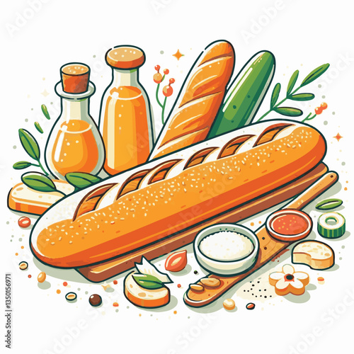 baguette, food, bread, bakery, breakfast, french, bun, meal, fresh, pastry, loaf, wheat, healthy, crust, tasty, nutrition, brown, isolated, flour, bake, organic, background, traditional, delicious, ce