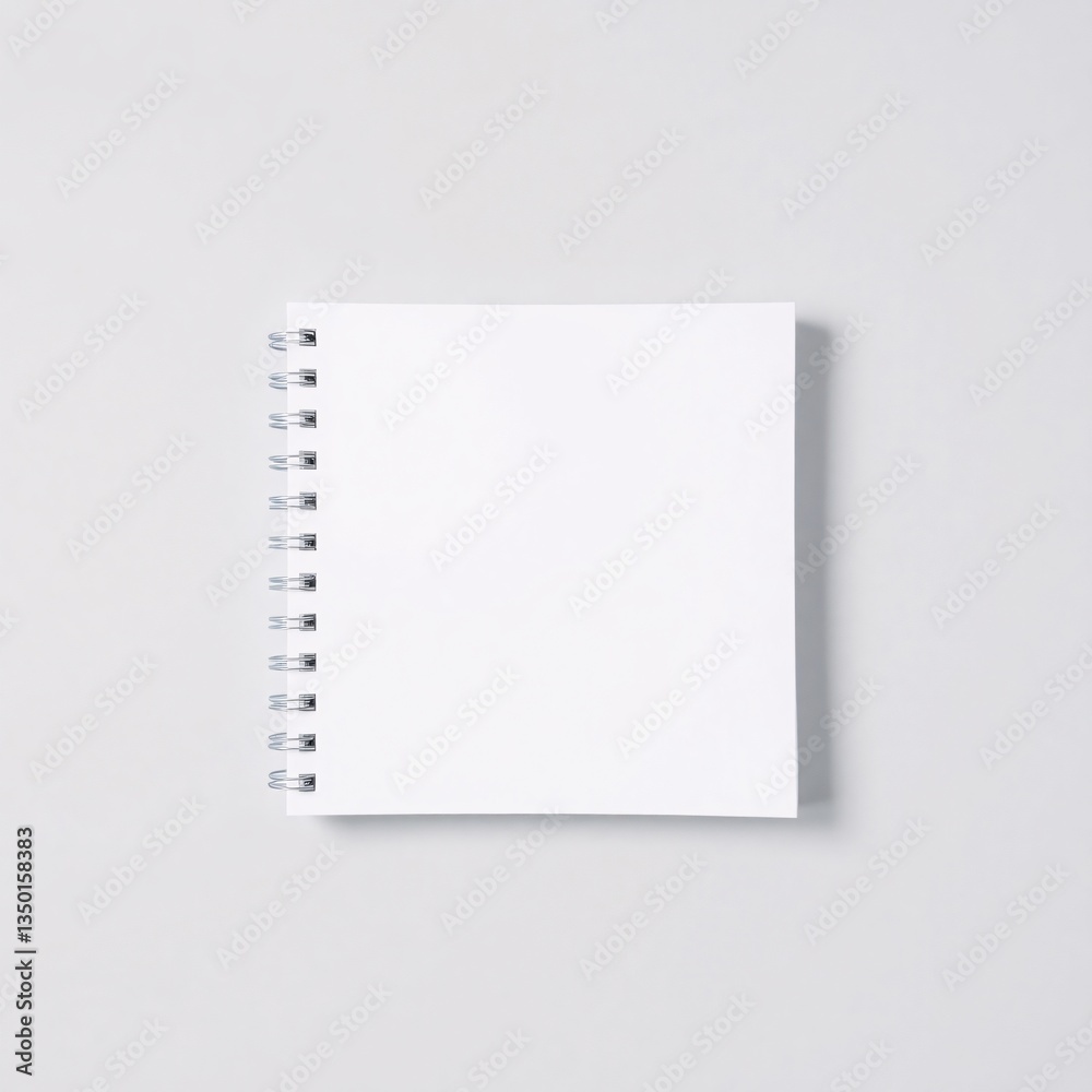 A white spiral-bound notebook with blank pages, perfect for notes and journaling. A white spiral-bound notebook with blank pages, perfect for notes and journaling.