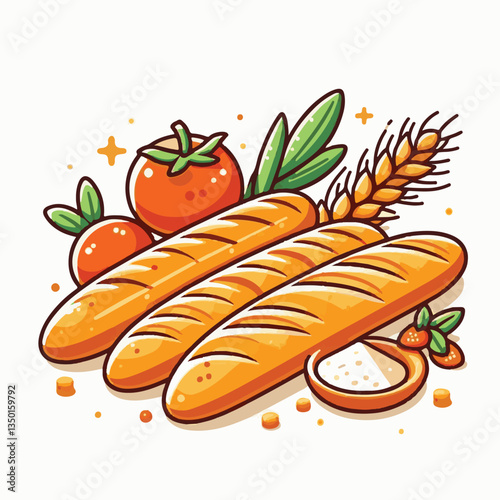 baguette, food, bread, bakery, breakfast, french, bun, meal, fresh, pastry, loaf, wheat, healthy, crust, tasty, nutrition, brown, isolated, flour, bake, organic, background, traditional, delicious, ce