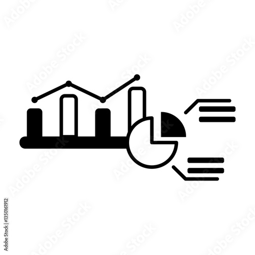 data diagram icon, simple flat style, illustration, logo sign symbol pictogram template, for ui or ux isolated on white for mobile app, editable
