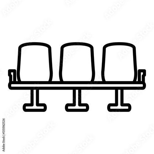 waiting chair icon, simple flat style, illustration, logo sign symbol pictogram template, for ui or ux isolated on white for mobile app, editable