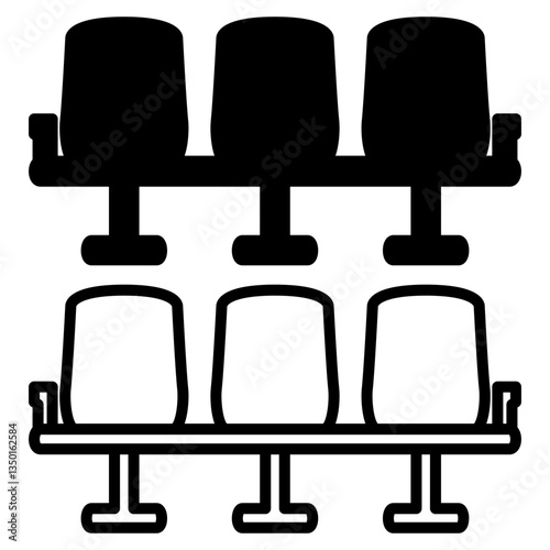 waiting chair icon, simple flat style, illustration, logo sign symbol pictogram template, for ui or ux isolated on white for mobile app, editable