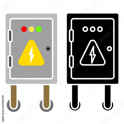 electrical panel box icon, simple flat style, illustration, logo sign symbol pictogram template, for ui or ux isolated on white for mobile app, editable
