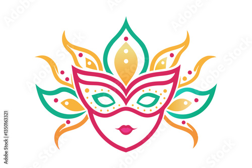 Bright and Glittering Decorative Mask. The Perfect Symbol of Festivity