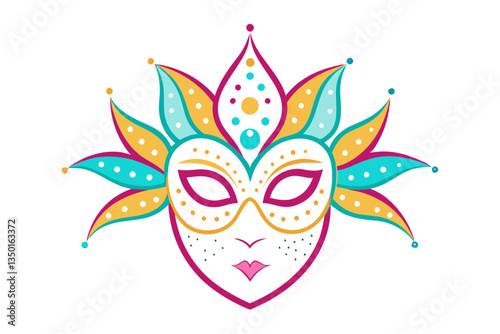 Colorful and Sparkling Mask for Festivals. A True Symbol of Joy