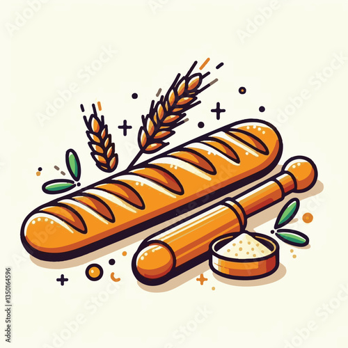 baguette, food, bread, bakery, breakfast, french, bun, meal, fresh, pastry, loaf, wheat, healthy, crust, tasty, nutrition, brown, isolated, flour, bake, organic, background, traditional, delicious, ce