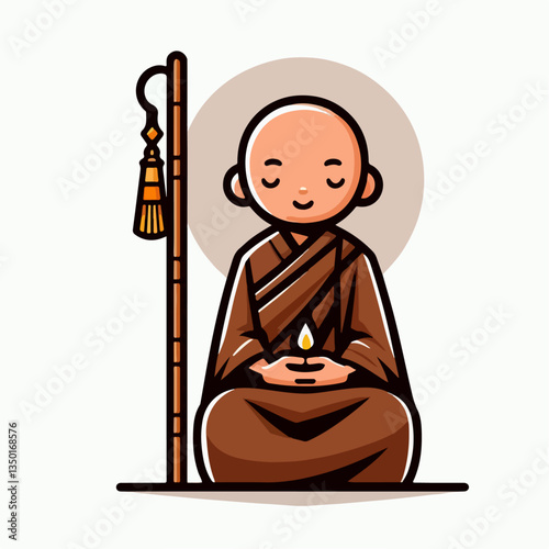 monk vector illustration