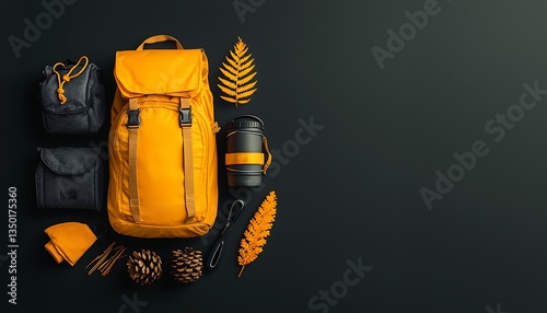 Autumn Hiking Gear Flatlay.