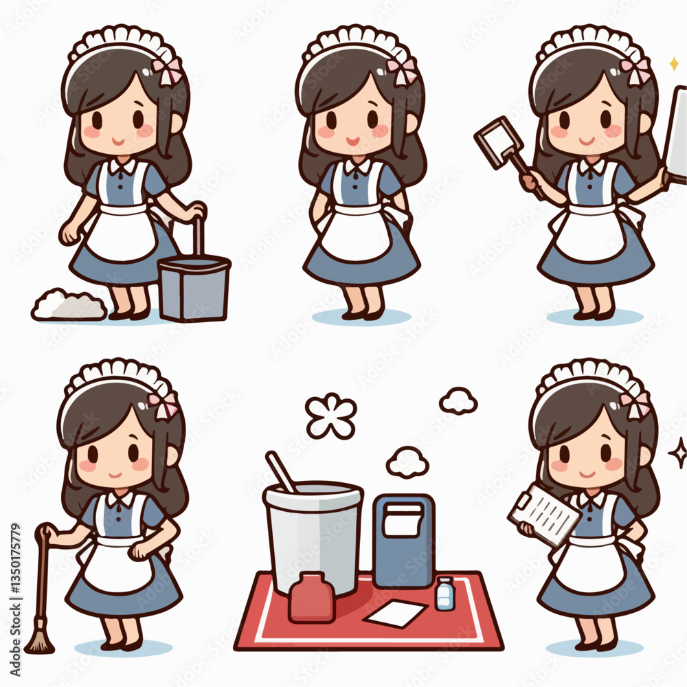 vector illustration of the profession of a maid vector illustration of the profession of a maid