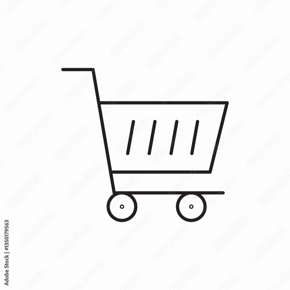 Shopping cart checkout retail icon vector sign Shopping cart checkout retail icon vector sign