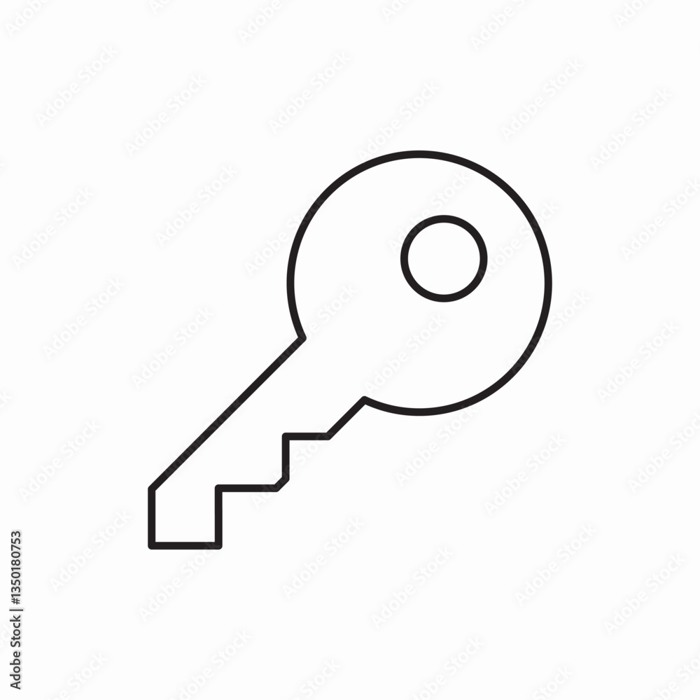 Key access security unlock icon vector sign Key access security unlock icon vector sign