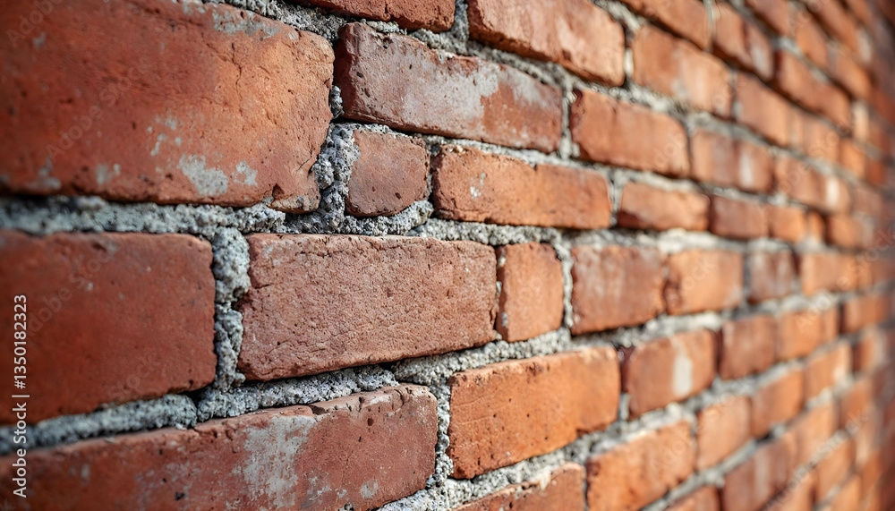 Fototapeta premium detailed, high resolution, macro closeup, brick wall, worn, dilapidated, textured