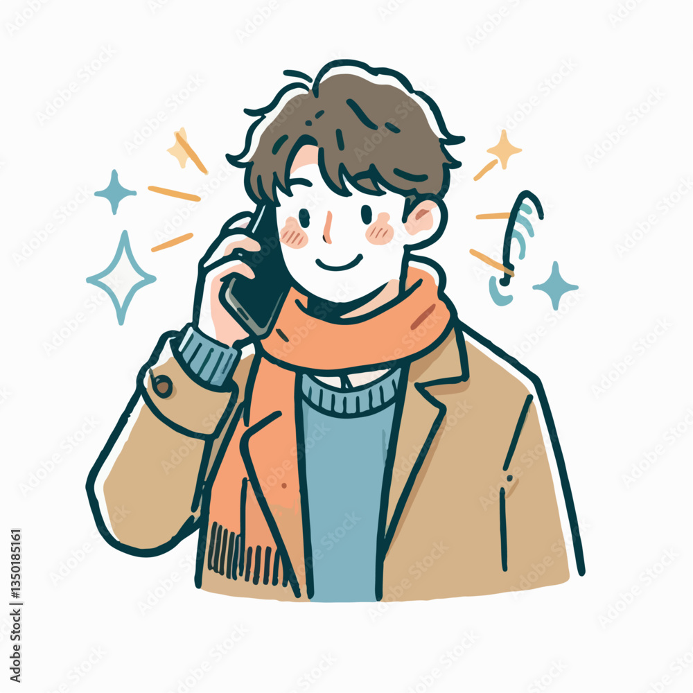 vector illustration of a person on the phone vector illustration of a person on the phone