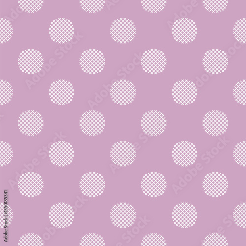 Pastel White Seamless Polka Dot Pattern, Violet Background