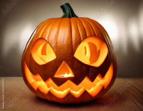 Una calabaza tallada para Halloween. photo