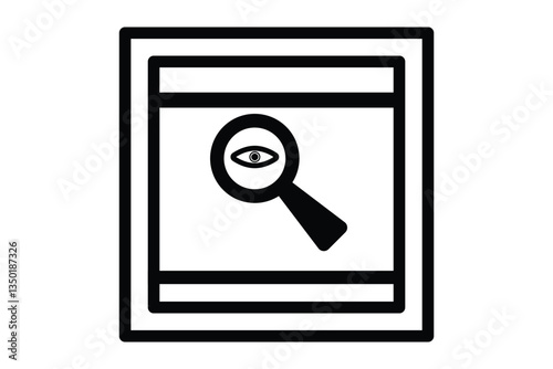 Eye Scan icon. Stroke outline style. Simple eye scan icon. Vector illustration. flat style eps 10.