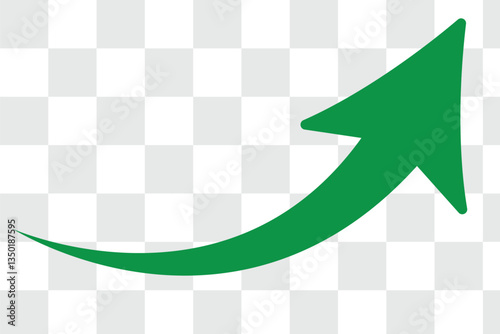 wavy curved Long arrow icon. long line arrow vector. flat style Arrow symbol. arrow on a transparent background. vector illustration. Green long arrow, curve green arrow icon vector for your apps, web