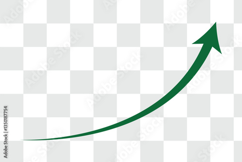 wavy curved Long arrow icon. long line arrow vector. flat style Arrow symbol. arrow on a transparent background. vector illustration. Green long arrow, curve green arrow icon vector for your apps, web