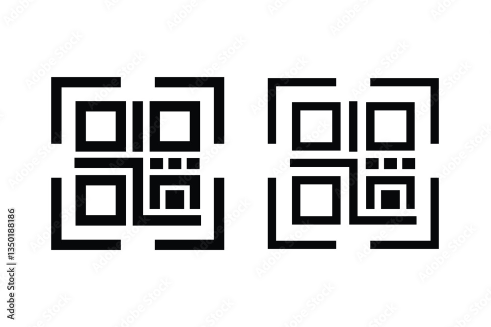 scan qr code icon scanning code sign. Simple digital scanning qr code icon. QR Code outline icon for website design and mobile. scan qr code icon scanning code sign. Simple digital scanning qr code icon. QR Code outline icon for website design and mobile.
