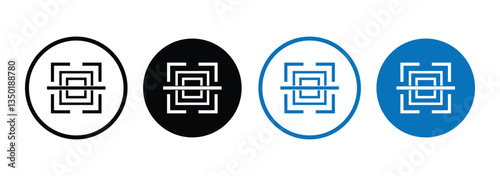 Scan qr code icon set, scanning code sign. Code scanner icon. barcode and qr code shortcut icons