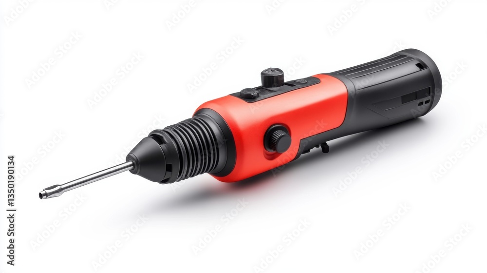 Electric screwdriver with black and red design for efficient home and workshop use with interchangeable bits Electric screwdriver with black and red design for efficient home and workshop use with interchangeable bits
