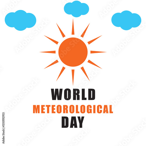 world meteorological day logo with sun and clouds representing climate awareness weather forecasting and atmospheric science perfect for banners posters and environmental projects