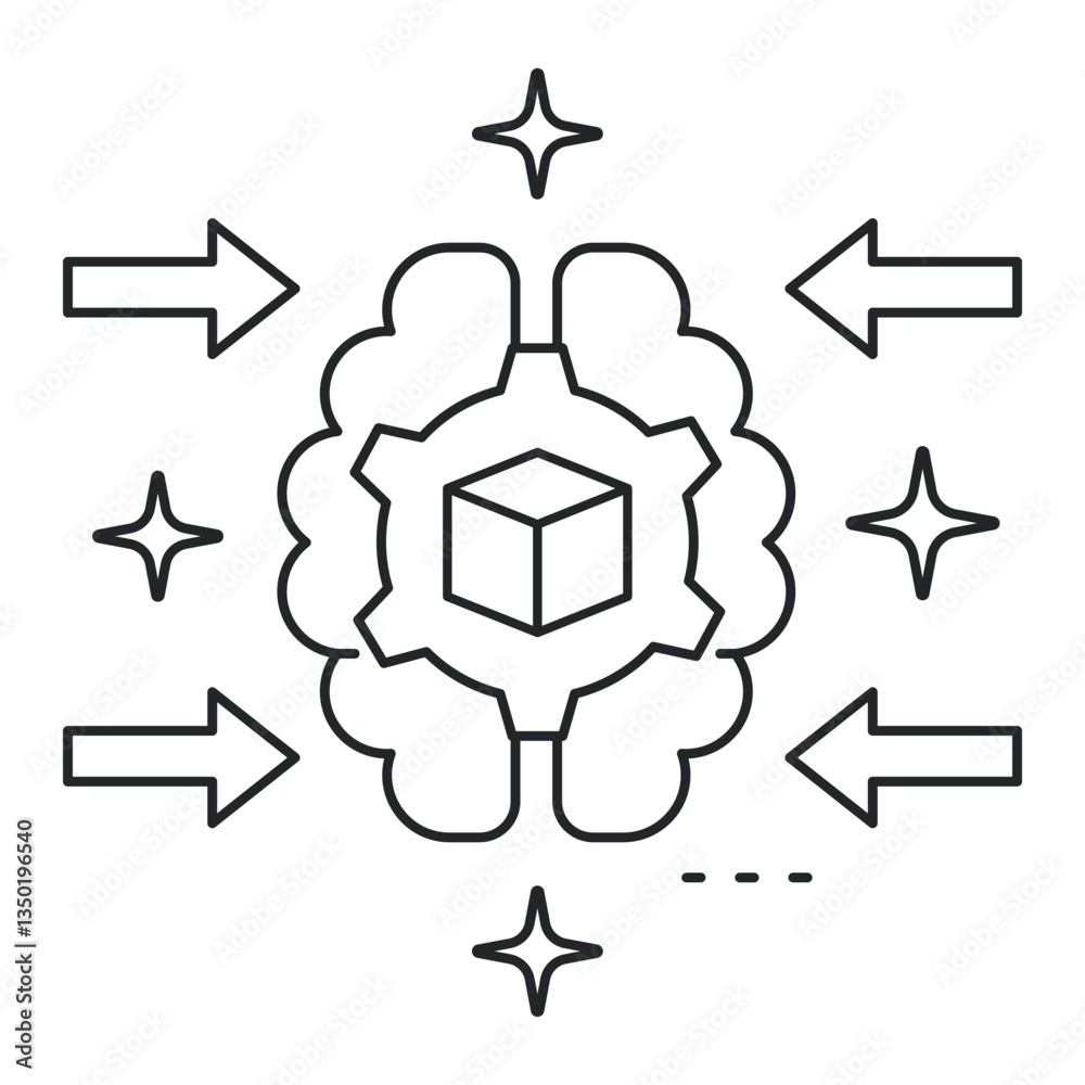 AI Model Training Icon - Machine Learning, Neural Network, Data Processing, Model Optimization, Vector Editable Stroke Icon. AI Model Training Icon - Machine Learning, Neural Network, Data Processing, Model Optimization, Vector Editable Stroke Icon.