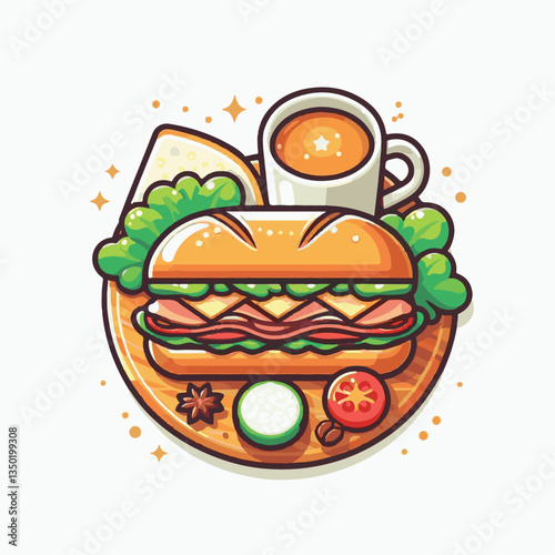 bread, baguette, meal, meat, fresh, food, background, cucumber, carrot, lunch, cuisine, coriander, sandwich, asian, traditional, vietnamese, pork, vietnam, sliced, closeup, cilantro, vegetable, street