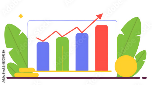 Flat Roundish Graph Chart Icon