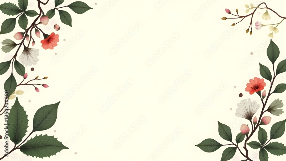 Minimalist nature inspired floral frame high resolution picture Minimalist nature inspired floral frame high resolution picture