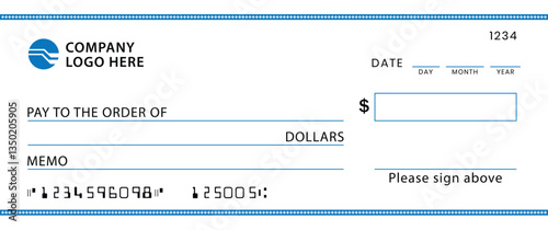 Presentation Check Template Giant Large Donor Check for Business. Vector