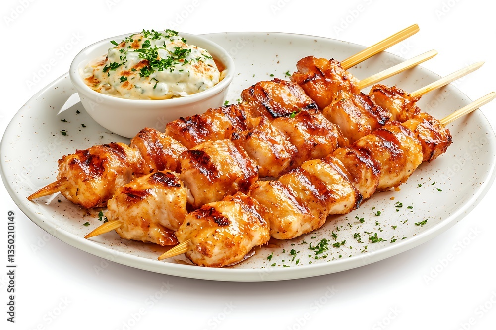 Grilled Chicken Skewers with Creamy Dip Grilled Chicken Skewers with Creamy Dip