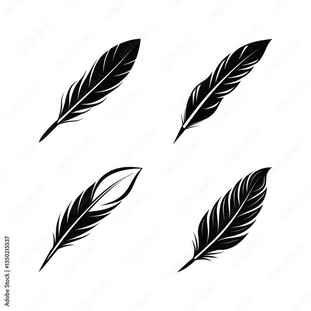 Sleek feather silhouette with a sharp 2 Sleek feather silhouette with a sharp 2