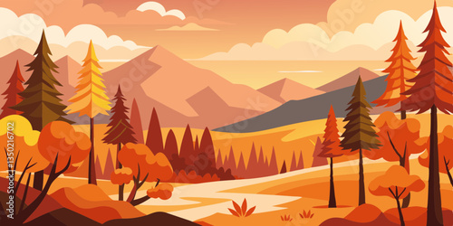 Stunning Autumn Forest Landscape with Colorful Foliage