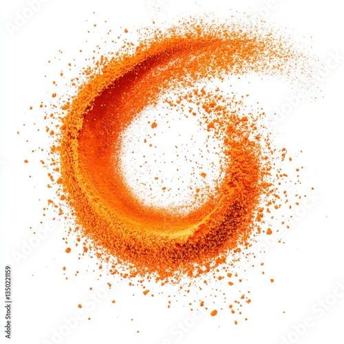 Orange powder swirling in a circle (5)