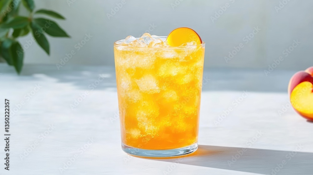 Fototapeta premium Refreshing peach iced tea