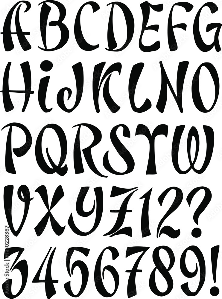 Hand-Drawn Graffiti Style Alphabet Vector Hand-Drawn Graffiti Style Alphabet Vector