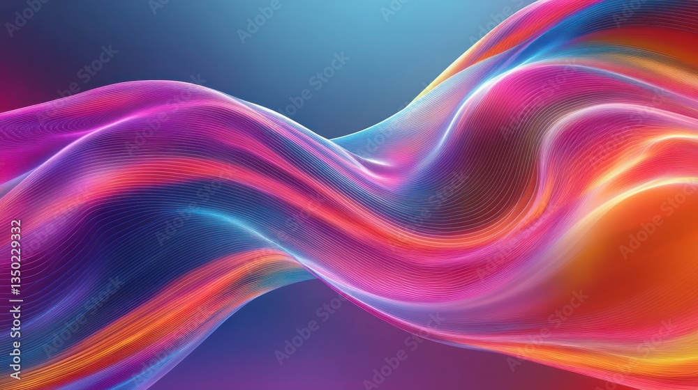 Fototapeta premium Abstract colorful flowing wave, digital art, vibrant gradient background, website design