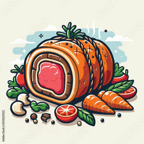 meat, food, traditional, slice, dinner, pastry, meal, beef, cooking, red, lunch, holiday, wellington, sauce, roasted, recipe, puff, cut, fillet, stuffed, steak, pie, christmas, tradition, ingredient, 