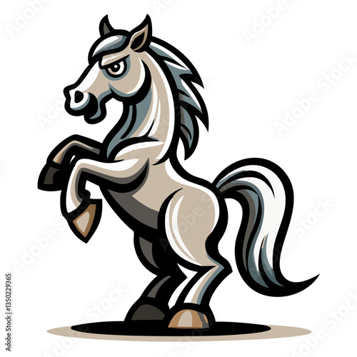 a majestic illustration of a horse rearing up, showcasing its strength and spirit