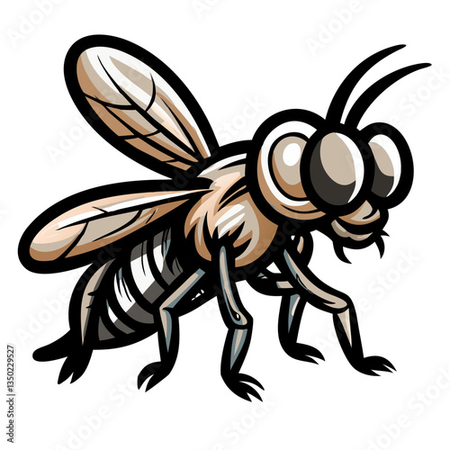 An insect cartoon illustration with striking detail, perfect for educational content or creative design projects