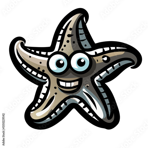 A happy starfish cartoon with a big smile on his face!