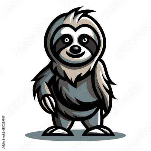 Cute sloth cartoon character illustration
