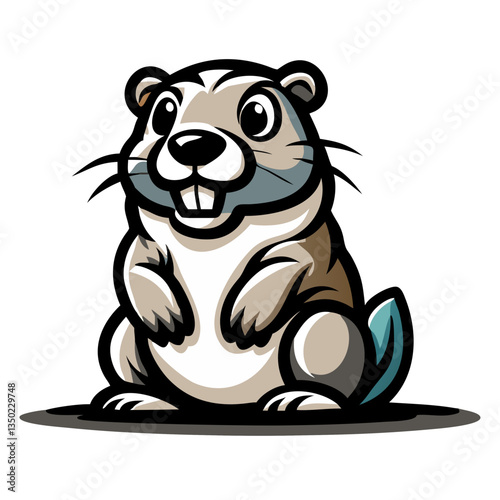 A cute beaver illustration with a smiling face and detailed fur. It looks friendly and approachable, perfect for various design applications.