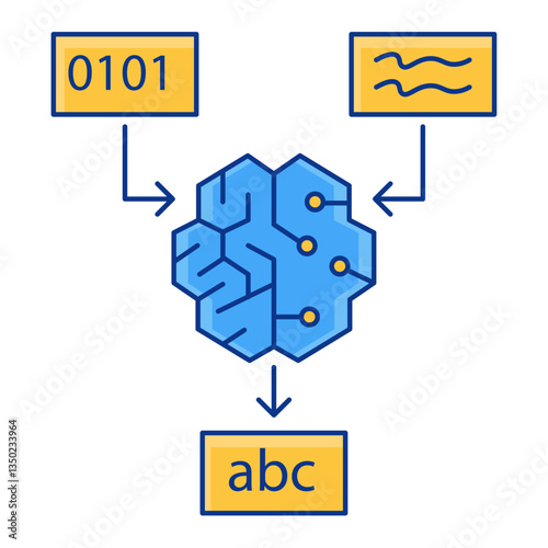 LLM-Powered Innovation – Enhancing Text, Data, and Conversational AI icon with editable stroke.