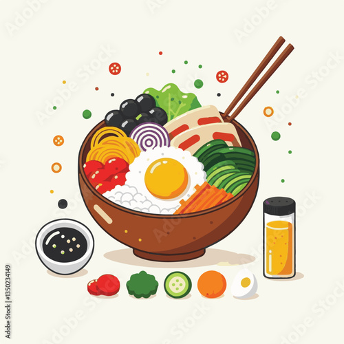 bibimbap, asian, cuisine, meal, healthy, delicious, food, rice, gourmet, korean food, vegetable, cooking, dinner, fresh, colorful, bowl, lunch, traditional, dish, egg, beef, spicy, korean, carrot, mea